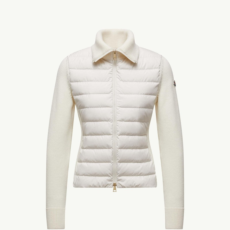 Padded Wool Zip-Up Cardigan