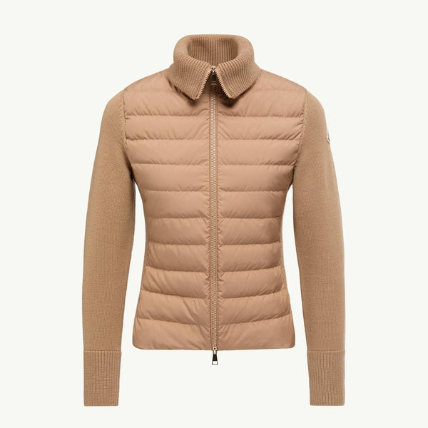 Padded Wool Zip-Up Cardigan