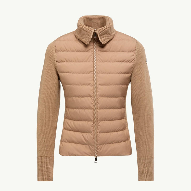 Padded Wool Zip-Up Cardigan