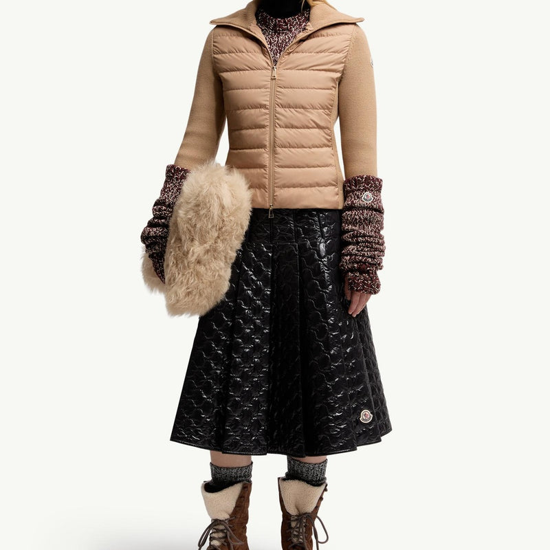 Padded Wool Zip-Up Cardigan