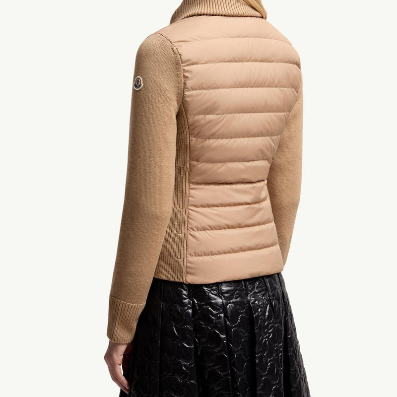 Padded Wool Zip-Up Cardigan