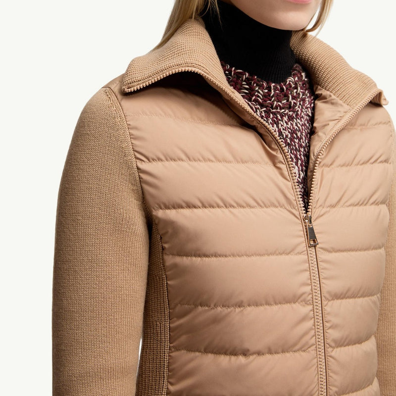 Padded Wool Zip-Up Cardigan