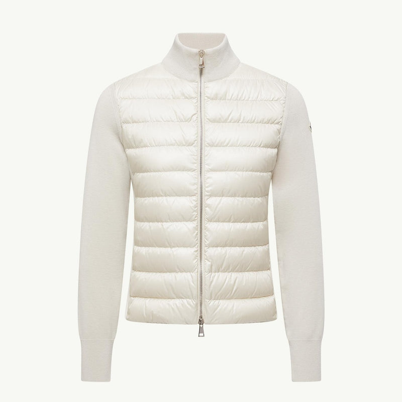 Padded Wool Zip-Up Cardigan