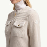 Padded Wool Zip-Up Cardigan