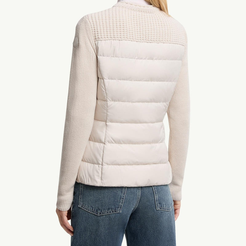 Padded Wool Zip-Up Cardigan