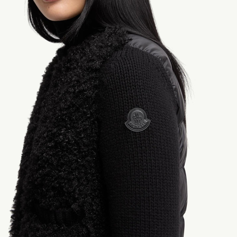 Padded Wool & Teddy Cardigan