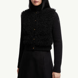 Padded Wool & Teddy Cardigan