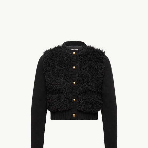 Padded Wool & Teddy Cardigan