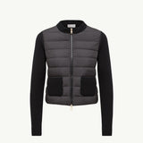 Padded Wool Zip-Up Cardigan