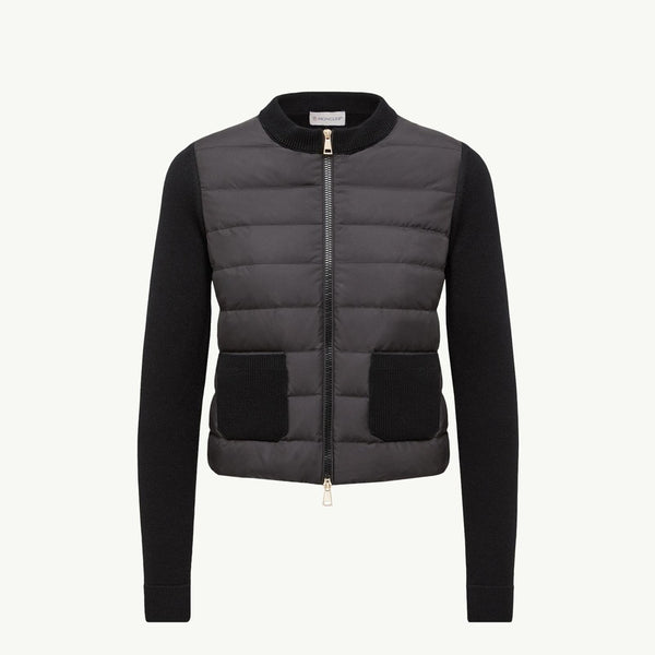 Padded Wool Zip-Up Cardigan