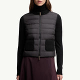 Padded Wool Zip-Up Cardigan