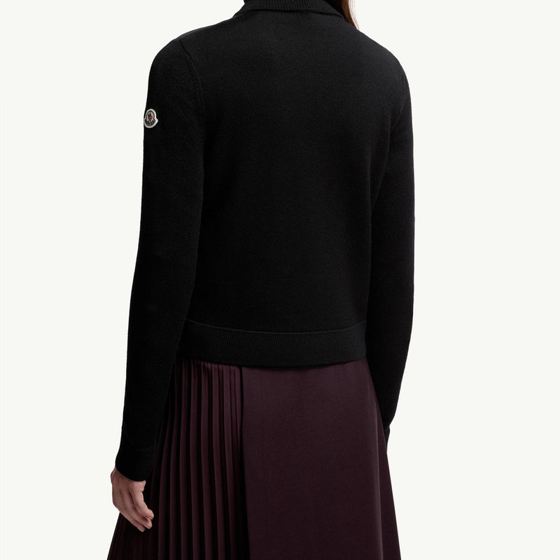 Padded Wool Zip-Up Cardigan