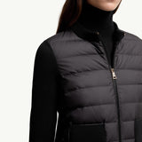 Padded Wool Zip-Up Cardigan