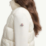 Square-Quilted Padded Wool Zip-Up Cardigan