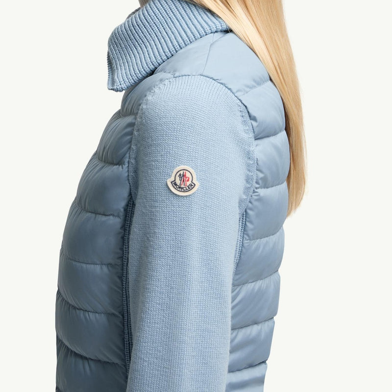 Padded Wool Zip-Up Cardigan