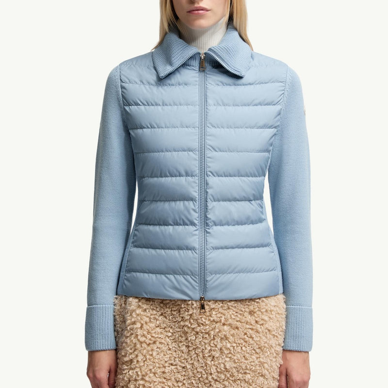 Padded Wool Zip-Up Cardigan