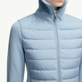 Padded Wool Zip-Up Cardigan