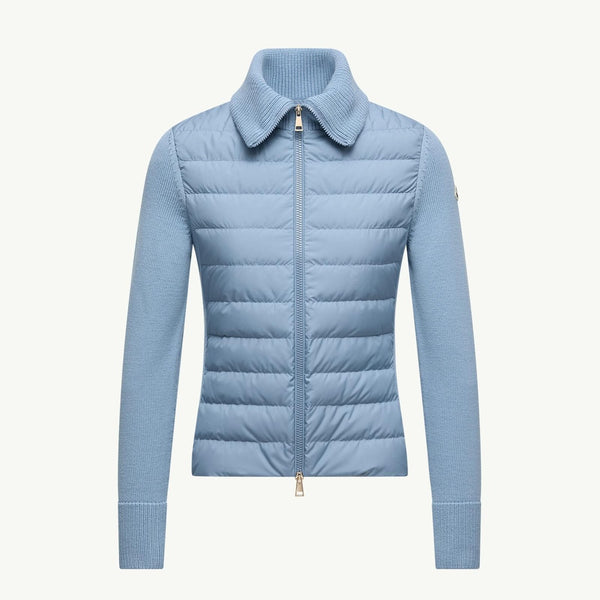 Padded Wool Zip-Up Cardigan