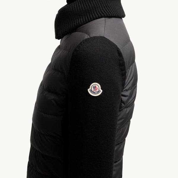 Padded Wool Zip-Up Cardigan