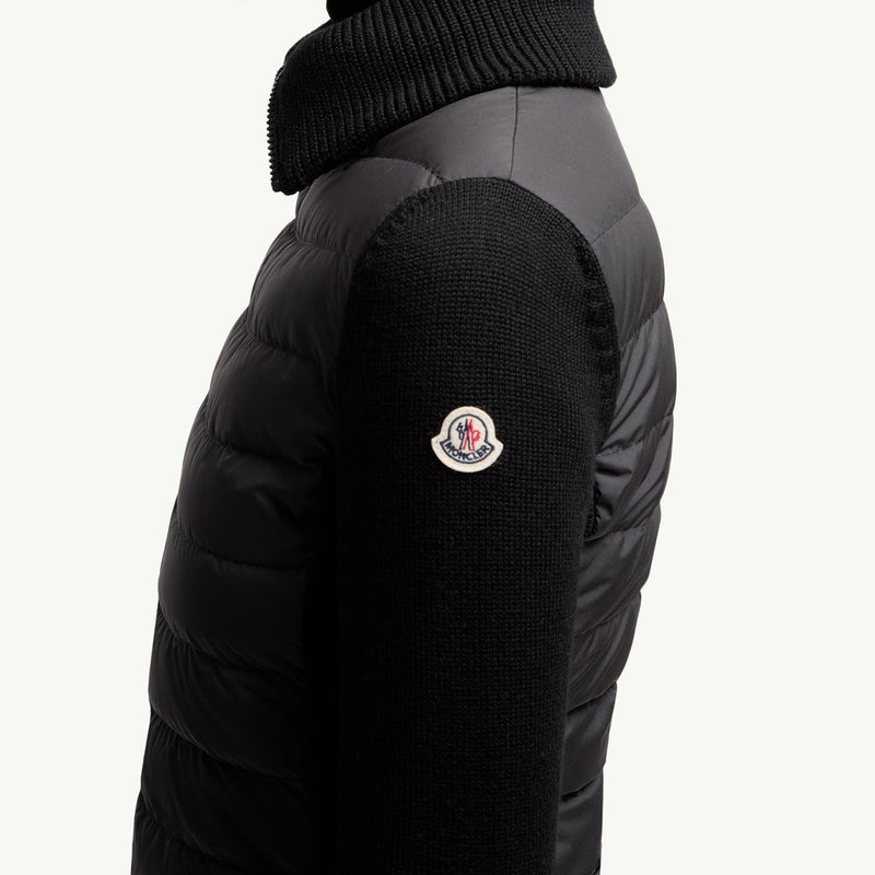 Padded Wool Zip-Up Cardigan