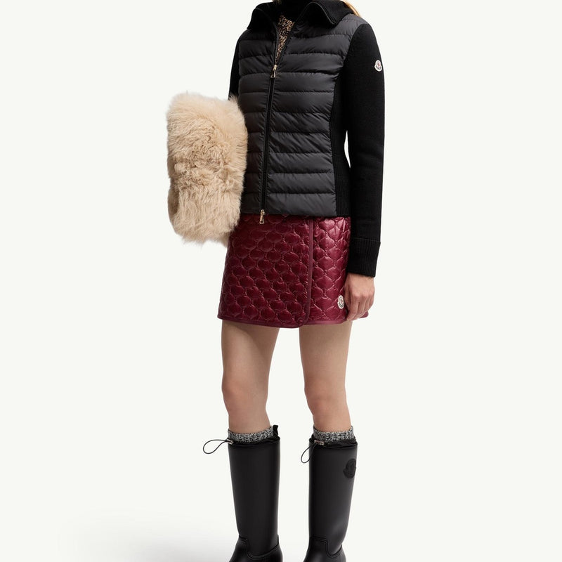 Padded Wool Zip-Up Cardigan