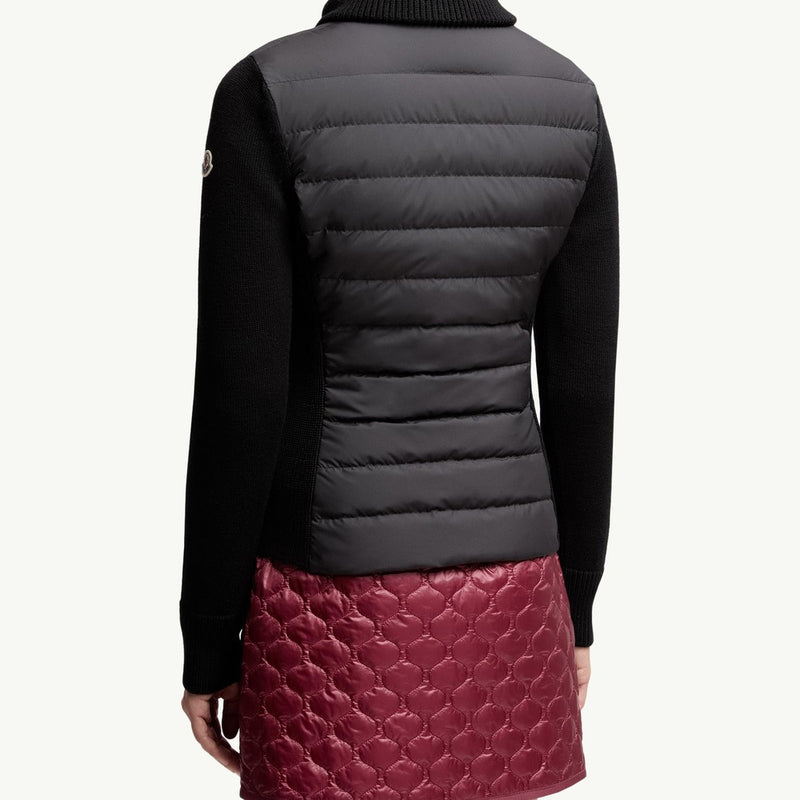 Padded Wool Zip-Up Cardigan