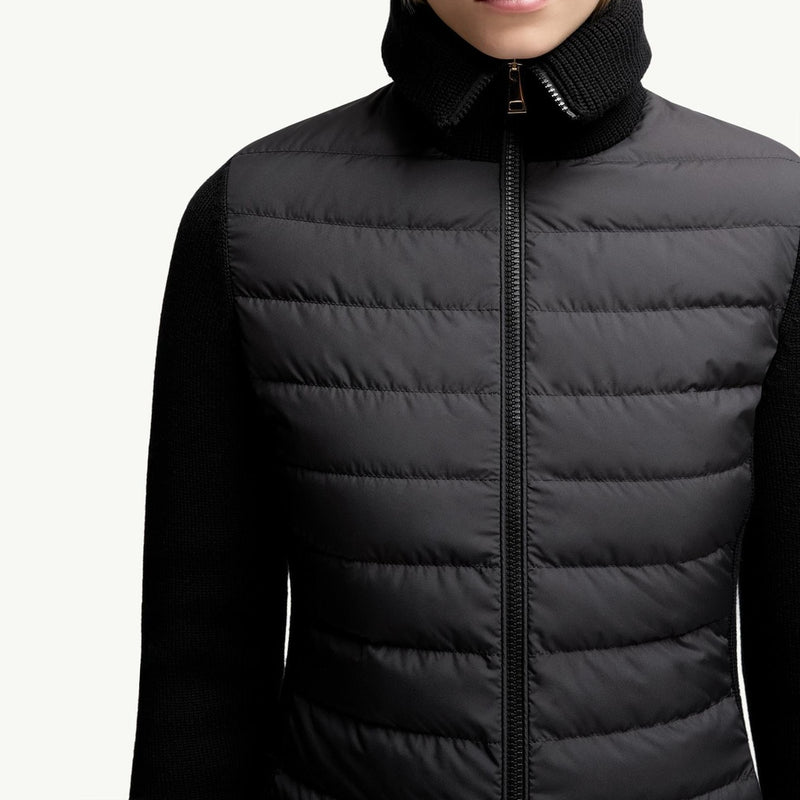 Padded Wool Zip-Up Cardigan