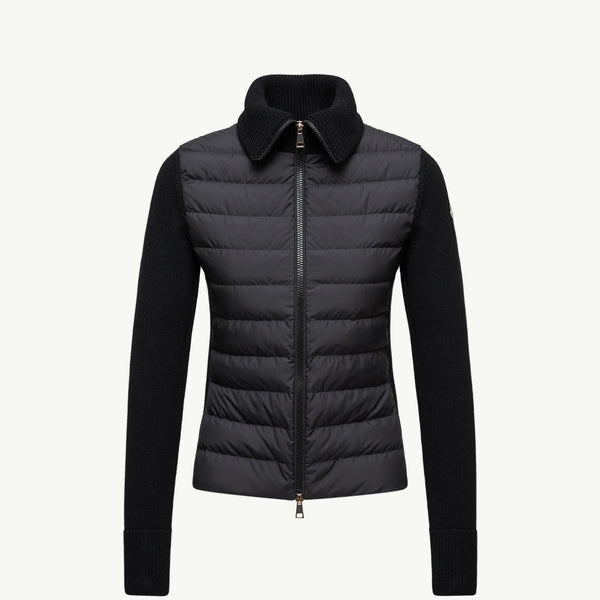 Padded Wool Zip-Up Cardigan