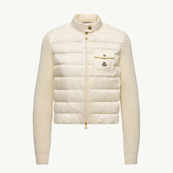 Padded Wool Zip-Up Cardigan