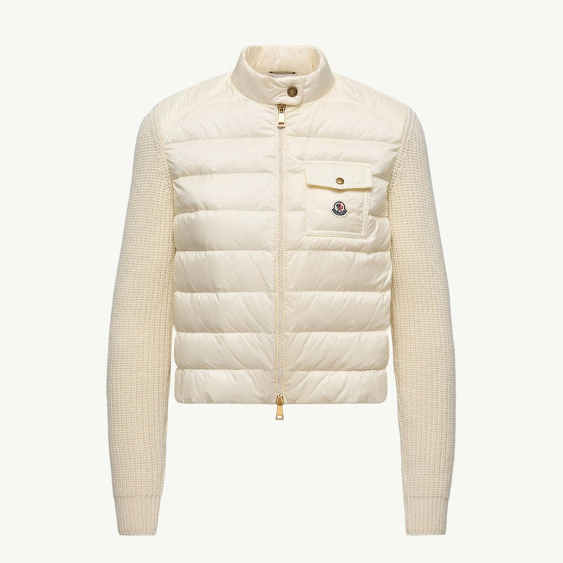 Padded Wool Zip-Up Cardigan