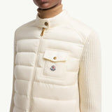 Padded Wool Zip-Up Cardigan