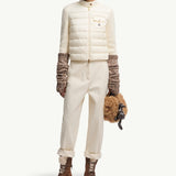 Padded Wool Zip-Up Cardigan