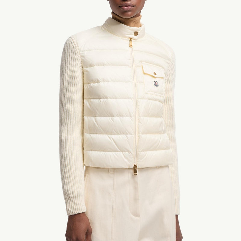 Padded Wool Zip-Up Cardigan