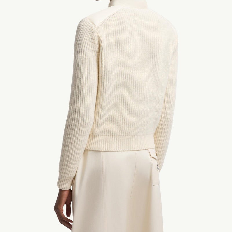 Padded Wool Zip-Up Cardigan