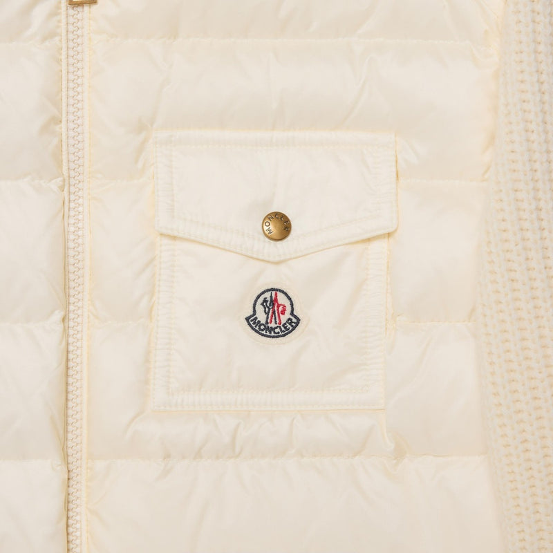 Padded Wool Zip-Up Cardigan