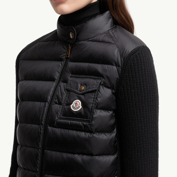 Padded Wool Zip-Up Cardigan