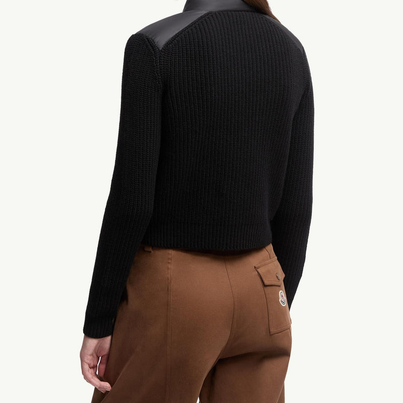 Padded Wool Zip-Up Cardigan