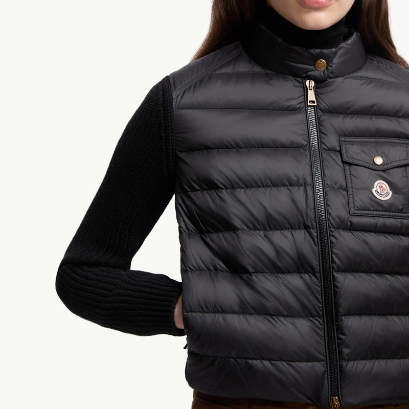 Padded Wool Zip-Up Cardigan