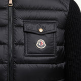 Padded Wool Zip-Up Cardigan