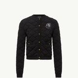 Diamond-Quilted Padded Wool Blend Cardigan