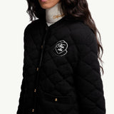 Diamond-Quilted Padded Wool Blend Cardigan