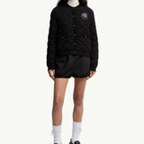 Diamond-Quilted Padded Wool Blend Cardigan