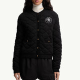 Diamond-Quilted Padded Wool Blend Cardigan