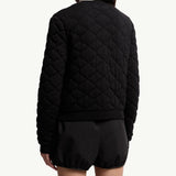 Diamond-Quilted Padded Wool Blend Cardigan