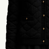 Diamond-Quilted Padded Wool Blend Cardigan