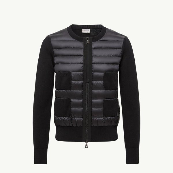 Padded Wool Zip-Up Cardigan