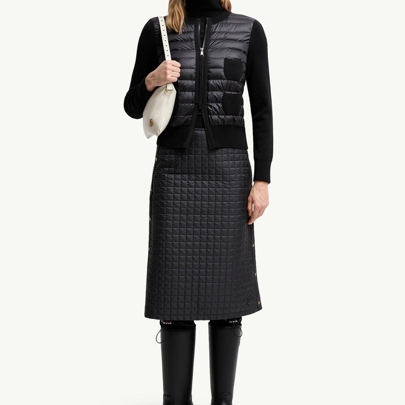 Padded Wool Zip-Up Cardigan