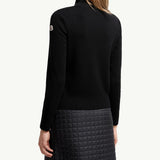 Padded Wool Zip-Up Cardigan