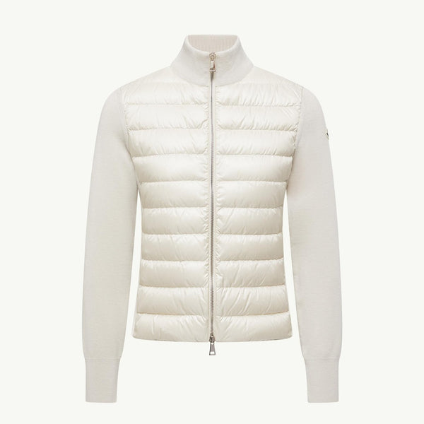 Padded Wool Zip-Up Cardigan