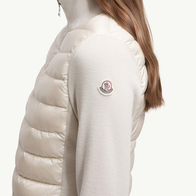 Padded Wool Zip-Up Cardigan